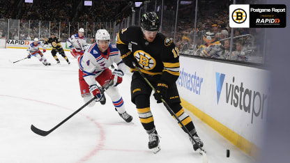 Mittelstadt Scores in Bruins 6-2 Loss to Rangers 