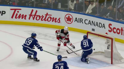 NJD@TOR: Hughes scores goal against Toronto Maple Leafs