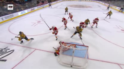 CGY@VGK: Wolf with a great save against Pavel Dorofeyev