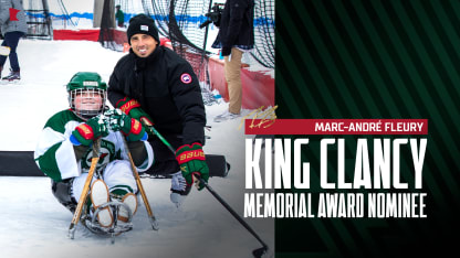 MINNESOTA WILD GOALTENDER MARC-ANDRE FLEURYNAMED RECIPIENT OF TOM KURVERS HUMANITARIAN AWARD AND NOMINATED FOR KING CLANCY MEMORIAL TROPHY