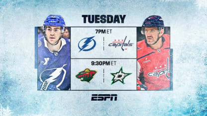 ESPN to host electric NHL doubleheader Tuesday