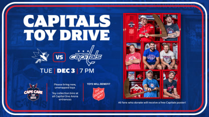 Capitals to Host Caps Care Toy Drive Tuesday, Dec. 3 vs. Sharks