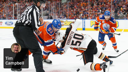 Oilers Ducks faceoff