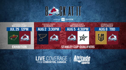 Altitude 2020 Stanley Cup Qualifiers Schedule graphic