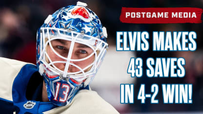 Elvis Makes 43 Saves in Blue Jackets W | Postgame Media