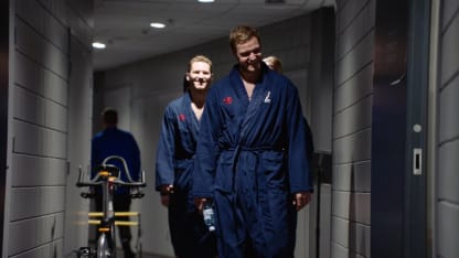 Barkov leads Panthers' Global Series arrival in robes