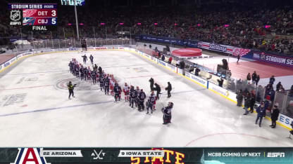 Blue Jackets, Red Wings shake hands after Stadium Series