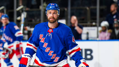 Calvin de Haan #44 of the New York Rangers skates during warmups prior to the game against the Nashville Predators at Madison Square Garden on March 2, 2025 in New York City. (Photo by Jared Silber/NHLI via Getty Images)