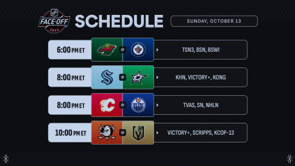 Oct 13 schedule graphic