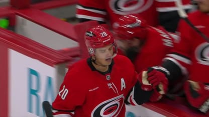 NJD@CAR: Aho scores empty-net goal