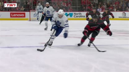 TOR@CAR: McMann scores empty-net goal