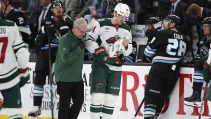 Joel Eriksson Ek utgick skadad för Minnesota Wild