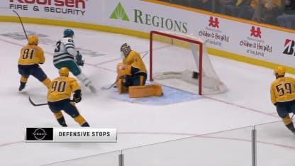 SJS@NSH: Saros with a great save against Zack Ostapchuk
