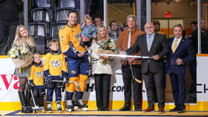 Nashville Predators Luke Schenn 1000th game ceremony