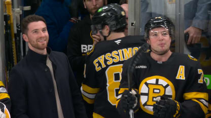 Bruins honor Swayman, McAvoy for winning Gold