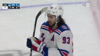 NYR@PHI: Zibanejad scores goal against Dan Vladar