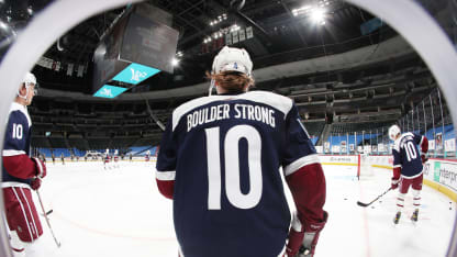 Bowen Byram Boulder Strong Jerseys warmup Vegas Golden Knights 2021 March 25