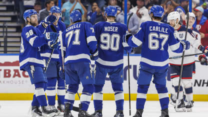 CBJ@TBL: Moser scores goal against Elvis Merzlikins