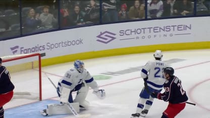 TBL@CBJ: Voronkov scores goal against Jonas Johansson