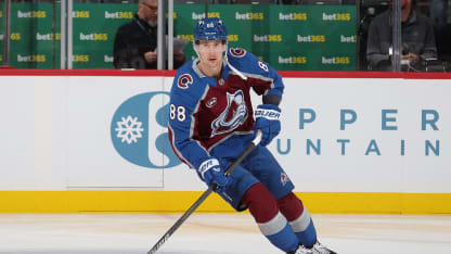 Martin Necas #88 of the Colorado Avalanche skates prior to the game against the New Jersey Devils at Ball Arena on February 26, 2025 in Denver, Colorado. (Photo by Michael Martin/NHLI via Getty Images)