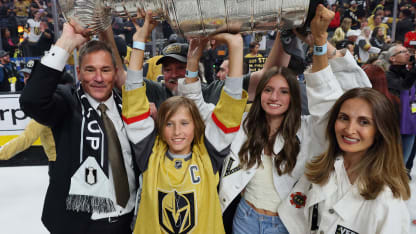 Bruce Cassidy family photo lifting cup