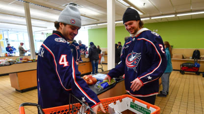 blue jackets player day of service mid ohio food collective