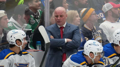 Jim Montgomery watches the action from behind the bench against the Dallas Stars at the American Airlines Center on March 2, 2025 in Dallas, Texas. (Photo by Glenn James/NHLI via Getty Images)
