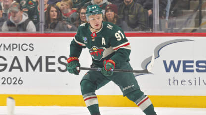 Kirill Kaprizov #97 of the Minnesota Wild skates against the Utah Hockey Club during the game at the Xcel Energy Center on December 20, 2024 in Saint Paul, Minnesota. (Photo by Bruce Kluckhohn/NHLI via Getty Images)