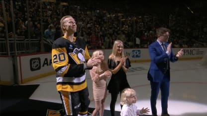 Pittsburgh Penguins celebrate Lars Eller 1000th NHL game