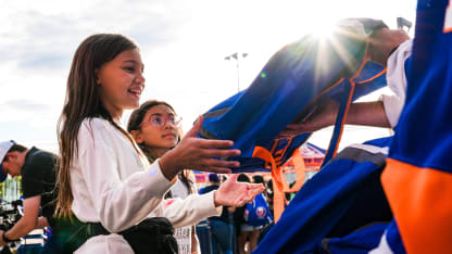 Islanders and Northwell Health Volunteers Distribute 500 Backpacks and School Supplies to Kids