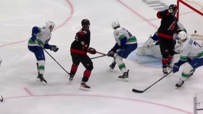 VAN@CAR: Svechnikov scores goal against Thatcher Demko