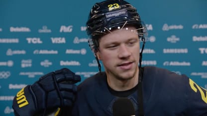 Lucas Raymond talks Landeskog after win vs. Team Latvia