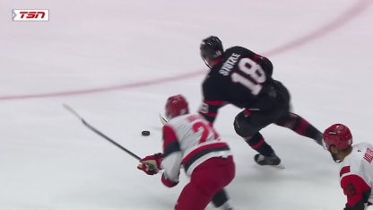 CAR@OTT: Stutzle scores goal against Frederik Andersen