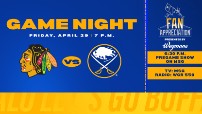20220429 Sabres Blackhawks Game Night Mediawall Wegmans FAN