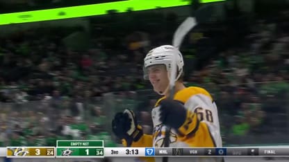 Zachary L'Heureux with an empty-net goal vs. Dallas Stars