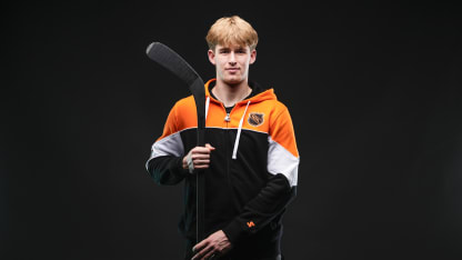 Adam Goljer poses for a portrait during the 2026 NHL Scouting Combine at Harborcenter on June 4, 2026 in Buffalo, New York. (Photo by Mark Blinch/NHLI via Getty Images)