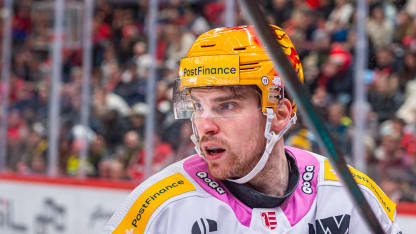 TopScorer Julius Nattinen #74 of HC Ajoie in action during the Swiss National League match between Lausanne HC and HC Ajoie at Vaudoise Arena on January 18, 2025 in Lausanne, Switzerland. (Photo by RvS.Media/Monika Majer/Getty Images)