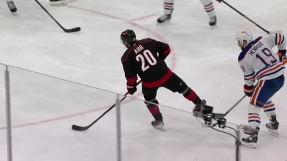 EDM@CAR: Aho scores PPG against Calvin Pickard