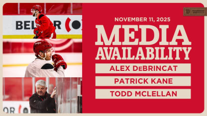Alex DeBrincat, Patrick Kane, Todd McLellan Media | Nov. 11, 2025