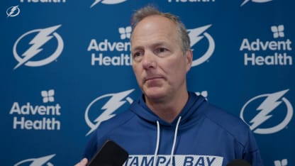 Jon Cooper | Pregame at Philadelphia Flyers