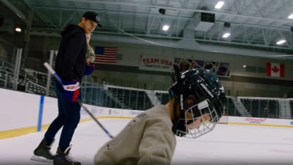 Schenn shares the ice with his family