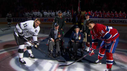 WW2 Veterans perform ceremonial puck drop
