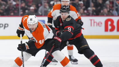 Senators pick up point, fall to Flyers