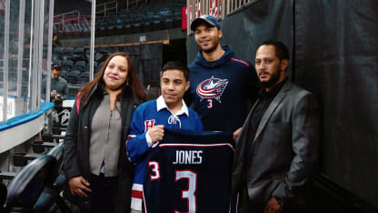 Seth Jones meets young fan