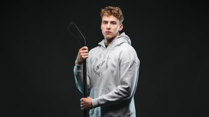Juho Piiparinen poses for a portrait during the 2026 NHL Scouting Combine at Harborcenter on June 4, 2026 in Buffalo, New York. (Photo by Mark Blinch/NHLI via Getty Images)