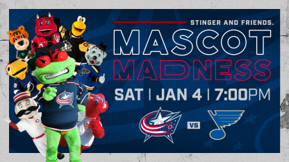 stinger blue jackets host mascot madness