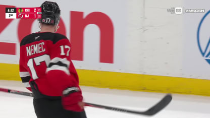 CHI@NJD: Nemec scores goal against Spencer Knight