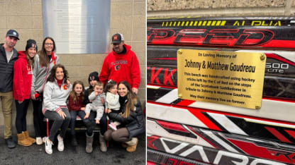 Calgary Flames make benches from Gaudreau memorial sticks