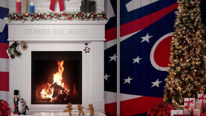 Blue Jackets Yule Log | Cozy Holiday Ambience 🎄