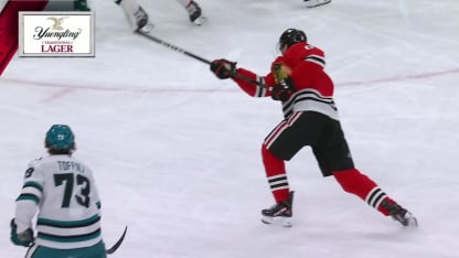 SJS@CHI: Rinzel scores goal against Yaroslav Askarov